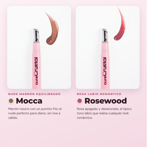 CORAZONA - Set Pure Crystal Tinted Lip Serum Edition Limitée - 6 Tintes Labiales Sérum mit Metallapplikator Kühleffekt - Glossy-Finish und langanhaltende Tönung