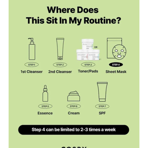 COSRX – Grünes, beruhigendes Gesichtswasser im pads-Format