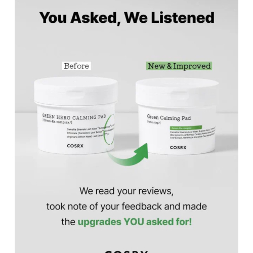 COSRX – Grünes, beruhigendes Gesichtswasser im pads-Format