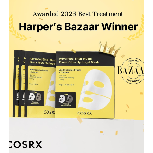 COSRX - Pack mit 3 Gesichtsmaske Advanced Snail Mucin Glass Glow