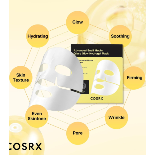 COSRX - Pack mit 3 Gesichtsmaske Advanced Snail Mucin Glass Glow