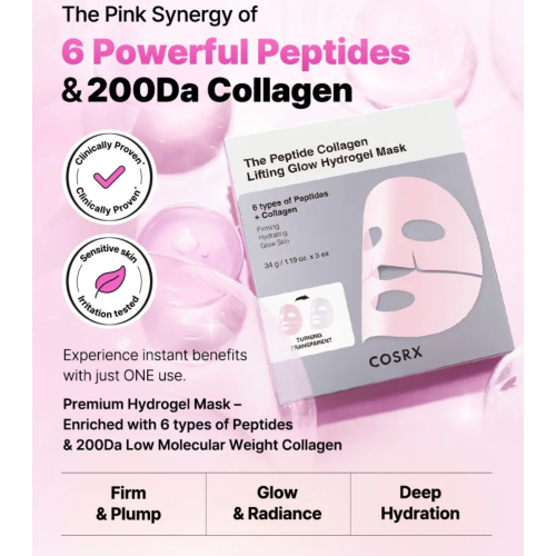 COSRX - 3er-Pack Gesichtsmasken The Peptide Collagen Lifting Glow