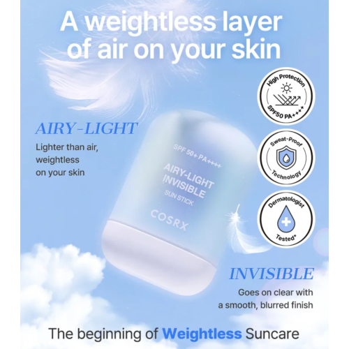 COSRX - Sonnenschutzstift fürs Gesicht Airy-Light Invisible SPF50 PA++++