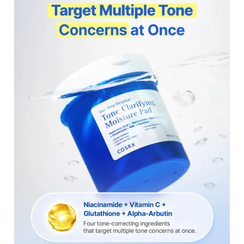 COSRX - Feuchtigkeitsspendendes Gesichtswasser in Pad-Form One Step Original Tone Clarifying