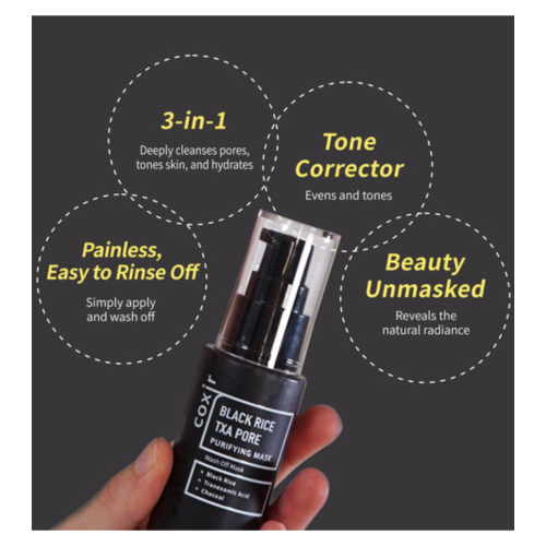 COXIR - Reinigende Gesichtsmaske Black Rise Txa Pore