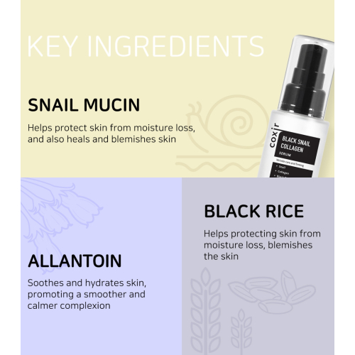 COXIR - Feuchtigkeitsspendende Emulsion Black Snail Collagen