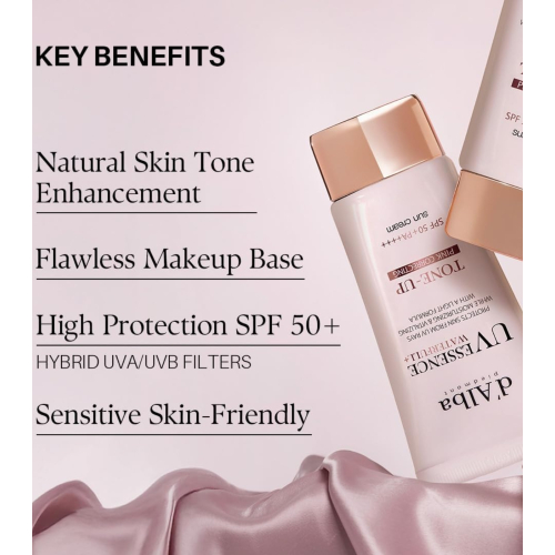 D'Alba - Sonnenschutz fürs Gesicht Tone-Up SPF50+ PA++++ - Pink Correcting