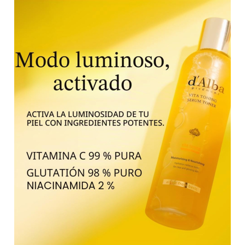 D'Alba - Aufhellendes Tonic-Serum für das Gesicht Vita Toning