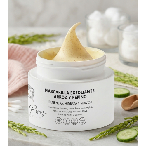Diana Piriz Cosmetics - Peelingmaske mit Reis und Gurke