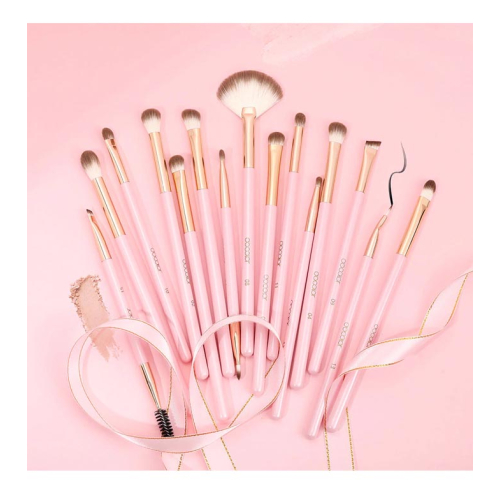 Docolor - Augenpinsel-Set Soft Pink Pro (15 Stück)