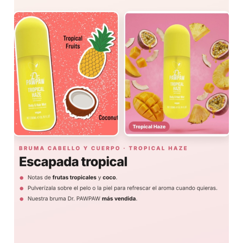 Dr. PAWPAW - Pack 3 Parfümierte Sprays für Haar und Körper Tropical Haze, Beach Paradise und Summer Breeze