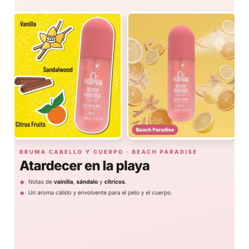 Dr. PAWPAW - Pack 3 Parfümierte Sprays für Haar und Körper Tropical Haze, Beach Paradise und Summer Breeze