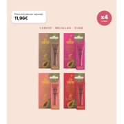 Dr. PAWPAW - Pack 4 Multifunktions-Lippenbalsame mit Color Ultimate Red, Rich Mocha, Hot Pink und Peach Pink für Lippen, Wangen und Augen