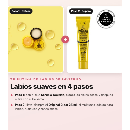 Dr. PAWPAW - Pack Kit Winter Lippen 5 Produkte | Peeling-Duo Scrub & Nourish, Balsam Original Clear, Maske Overnight, Cloud Balm und nährender Lippenstift