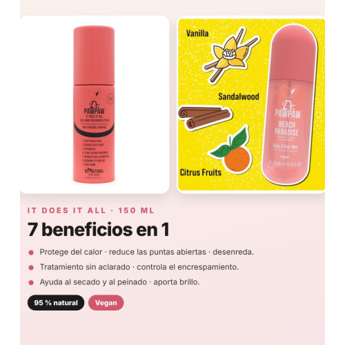 Dr. PAWPAW - Pack Haar-Routine Beach Paradise: 7-in-1 Haarbehandlung It Does It All und Spray für Haar und Körper