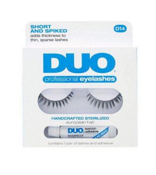 DUO - Packung falsche Wimpern + Wimpernkleber Short and Spiked - D14
