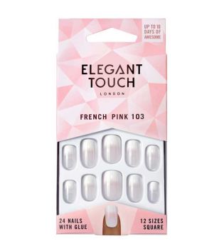Elegant Touch - Natural French Falsche Nägel - 103: Medium Pink