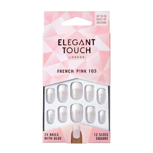 Elegant Touch - Natural French Falsche Nägel - 103: Medium Pink
