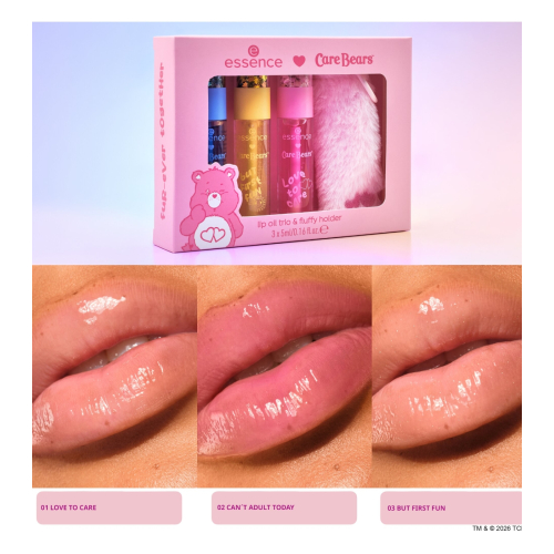 essence - *Care Bears* - Trio von Lippenölen mit Schlüsselanhänger