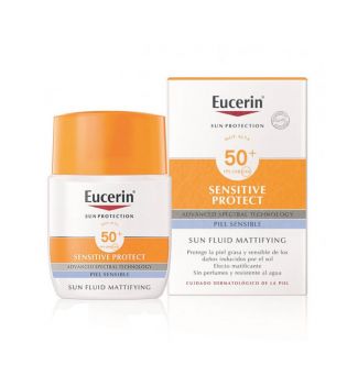 Eucerin - Sensitive Protect SPF50+ mattierendes flüssiges Sonnenschutzmittel