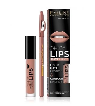 Eveline Cosmetics – Lippenset Oh! My Lips Matt Lip Kit - 08: Lovely Rose