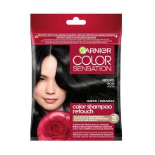 Garnier – Semipermanente Coloration ohne Ammoniak Color Shampoo Retouch Color Sensation – 1,0: Schwarz