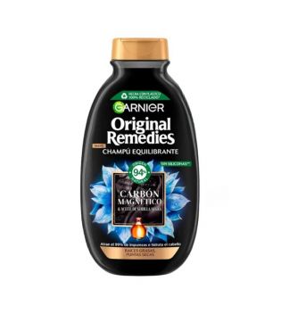 Garnier - Magnetic Carbon and Black Seed Oil Balancing Shampoo Original Remedies 300 ml - Fettige Ansätze, trockene Spitzen