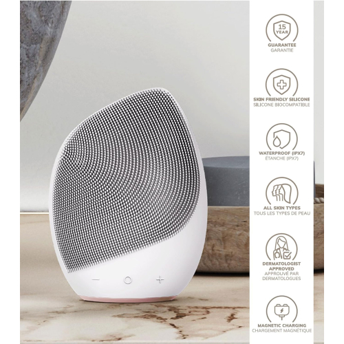 GESKE – Sonic 5-in-1-Gesichtsreinigungs- und Massagebürste – Weiß-Roségold