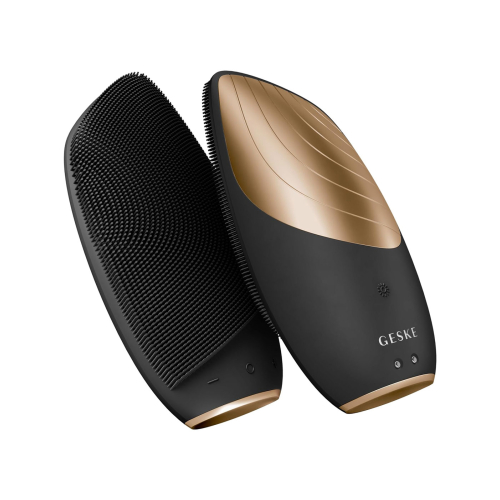 GESKE – Gesichtsreinigungs- und Massagebürste Sonic Thermo 6 in 1 – Schwarzgold