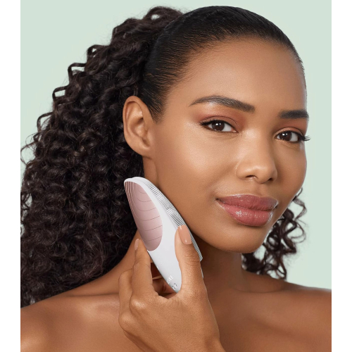 GESKE – Gesichtsreinigungs- und Massagebürste Sonic Thermo 6 in 1 – Weiß-Roségold