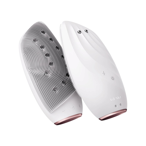 GESKE – Gesichtsreinigungs- und Massagebürste Sonic Thermo Face-Lifter  8 in 1 – Weiß-Roségold