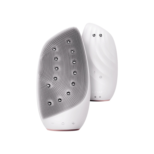 GESKE – Gesichtsreinigungs- und Massagebürste Sonic Thermo Face-Lifter  8 in 1 – Weiß-Roségold