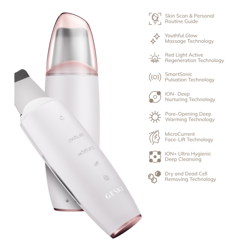 GESKE – Reiniger MicroCurrent Skin Scrubber & Blackhead Remover 9 in 1 – Weißes Roségold