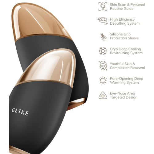 GESKE - 7-in-1 Augen- und Gesichtsmassagegerät Cool & Warm - Black Gold