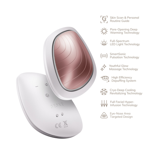 GESKE – Sonic Warm & Cool 9-in-1-Gesichtsmaske – Weiß-Roségold