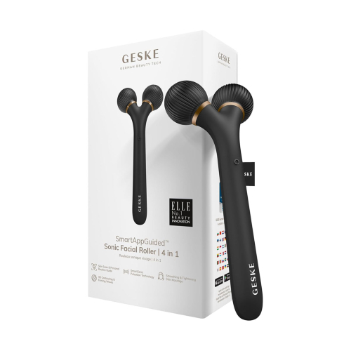 GESKE – 4-in-1-Sonic-Gesichtsroller – Schwarzgold