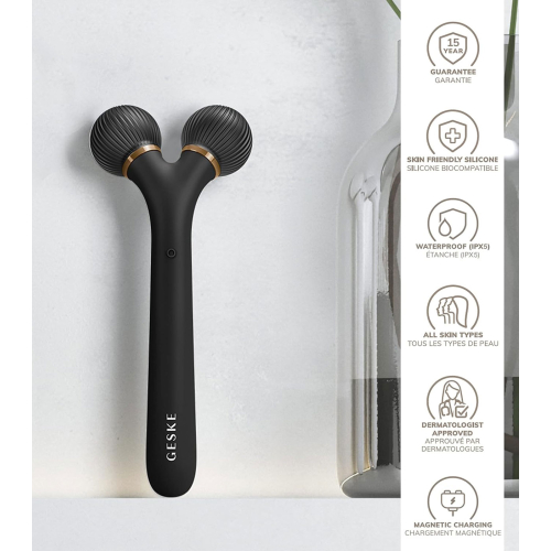 GESKE – 4-in-1-Sonic-Gesichtsroller – Schwarzgold