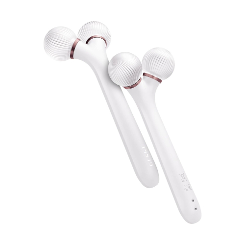 GESKE – 4-in-1-Sonic-Gesichtsroller – Weiß-Roségold