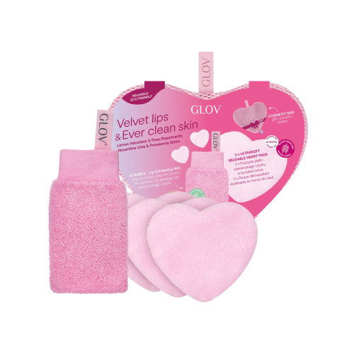 GLOV - *Amore Collection* – Set mit Gesichtsscheibe und Lippenpeeling-Handschuhen Velvet Lips And Ever Clean Skin