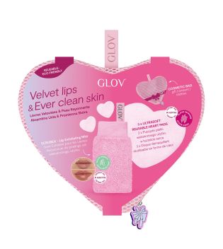 GLOV - *Amore Collection* – Set mit Gesichtsscheibe und Lippenpeeling-Handschuhen Velvet Lips And Ever Clean Skin