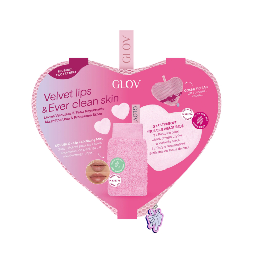 GLOV - *Amore Collection* – Set mit Gesichtsscheibe und Lippenpeeling-Handschuhen Velvet Lips And Ever Clean Skin