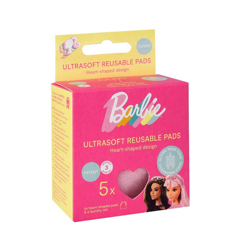 GLOV - *Barbie* - Set wiederverwendbarer Make-up-Entferner-Scheiben Heart shaped