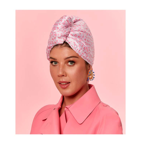 GLOV – *Barbie* – Turban-Handtuch aus Satin und Stoff – Blue Panther