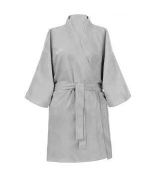 GLOV – Ultra saugfähiger Frottee-Bademantel Kimono Style – Grau