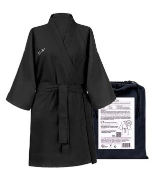GLOV – Ultra saugfähiger Frottee-Bademantel Kimono Style – Schwarz