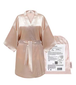GLOV – Satin-Robe Kimono Style – Champagner