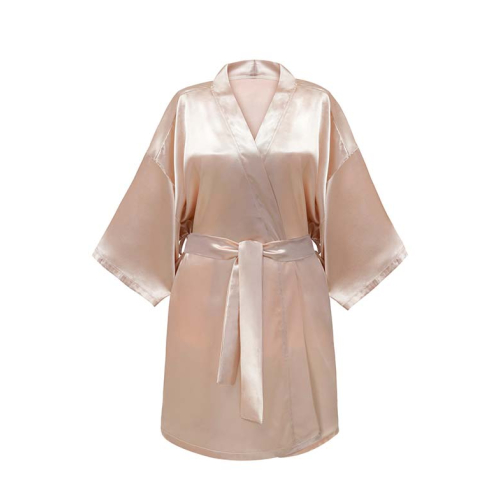 GLOV – Satin-Robe Kimono Style – Champagner