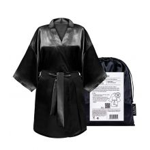 GLOV – Satin-Robe Kimono Style – Schwarz