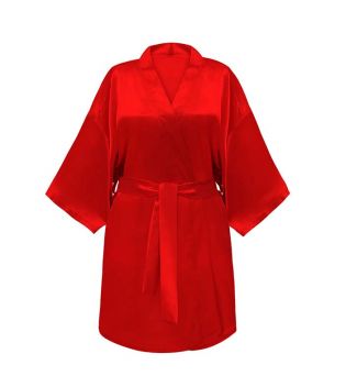 GLOV – Satin-Robe Kimono Style – Rot
