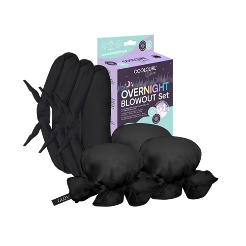 GLOV – Haarset Hitzelose Lockenwickler + Mini-Satinhauben Overnight Blowout Set